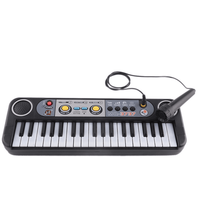 Mini electric piano keyboard with microphone