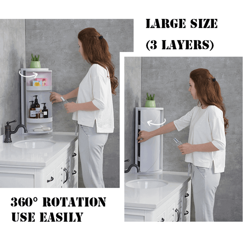 Rotating 360 wall mounted corner shelf