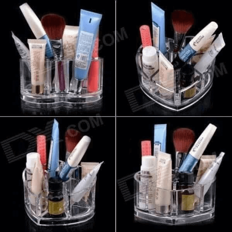 Heart shape acrylic makeup cosmetic organizer