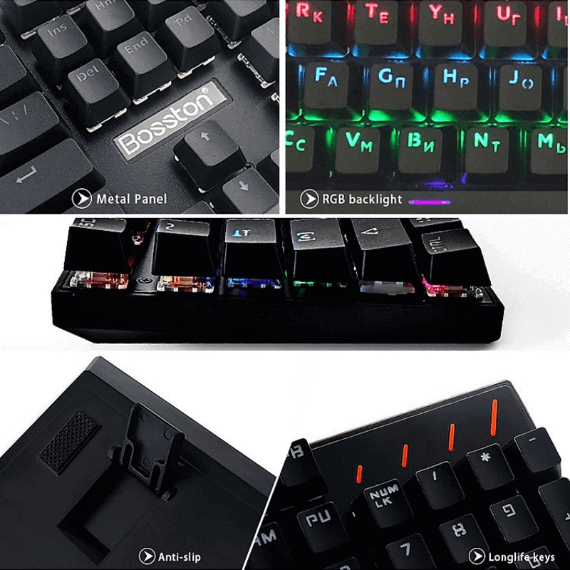 Bosston wired luminous keyboard rgb mk912