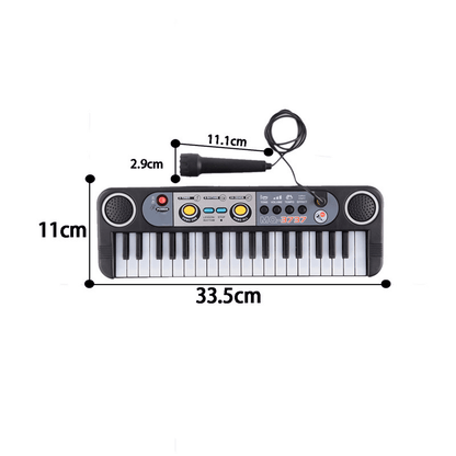 Mini electric piano keyboard with microphone