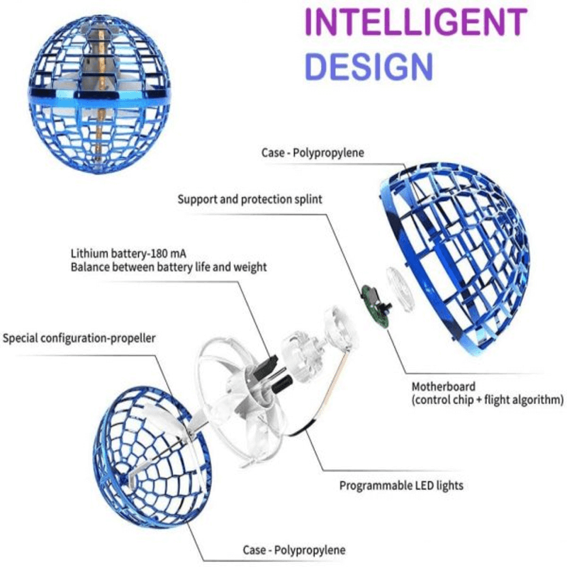 Flying Ball Boomerang Spinner RGB Lights