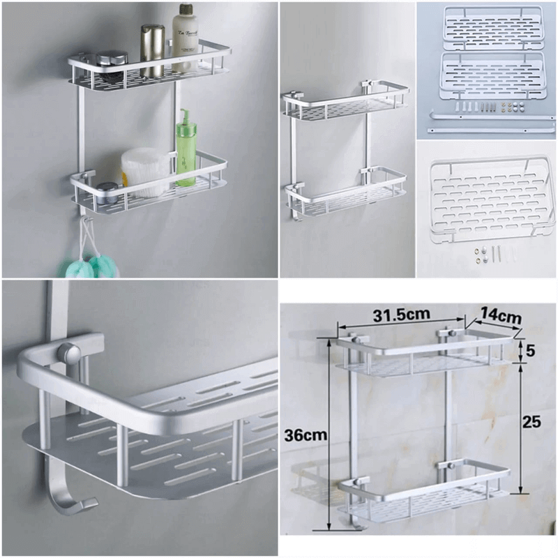Wall mounted 2 layer aluminum rack