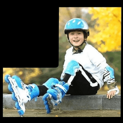 Adjustable skate shoes with helmet knee brace