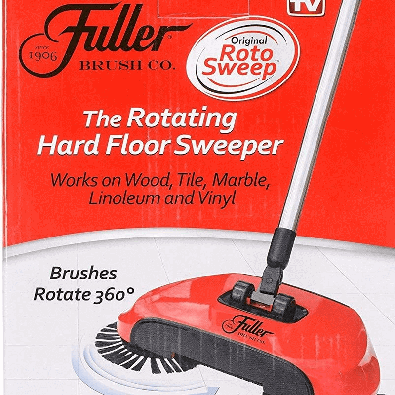 Cordless hard floor manual roto sweeper