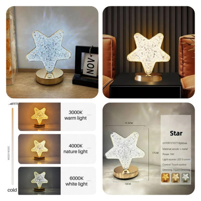Star shape crystal night light  lamp