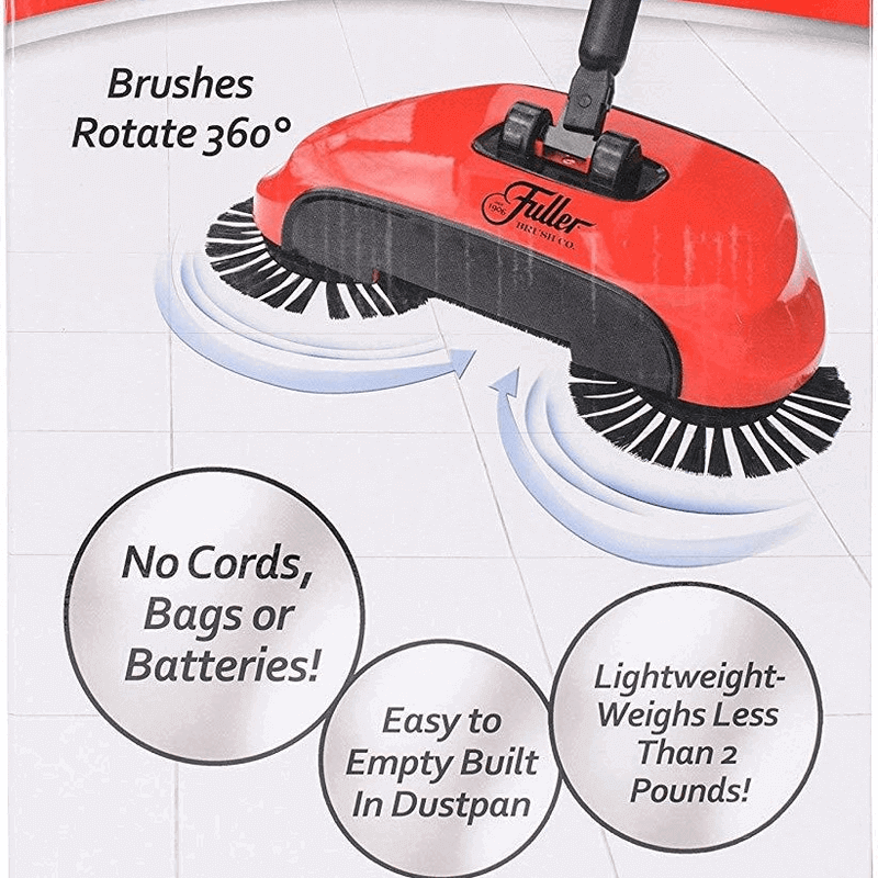 Cordless hard floor manual roto sweeper