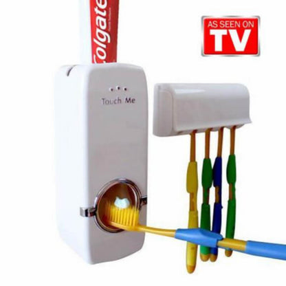 Tooth paste dispenser with tooth paste holder