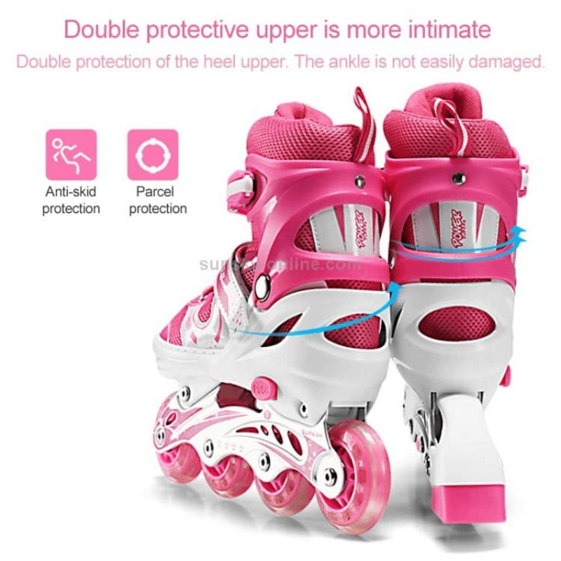 Adjustable skate shoes with helmet knee brace