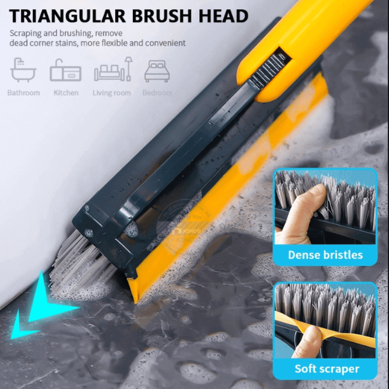 3 in 1 floor scrub brush with squeegee