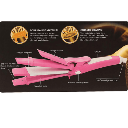 Kemei 3 in 1 hair straightener curler crimper km-987