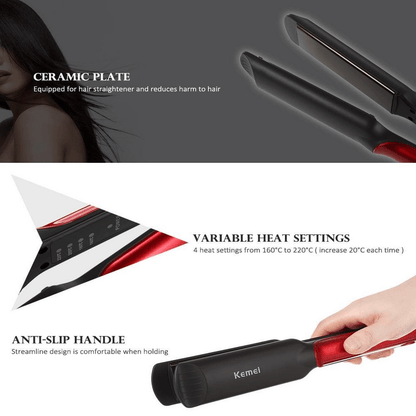 kemei wet/dry hair straightener km-531