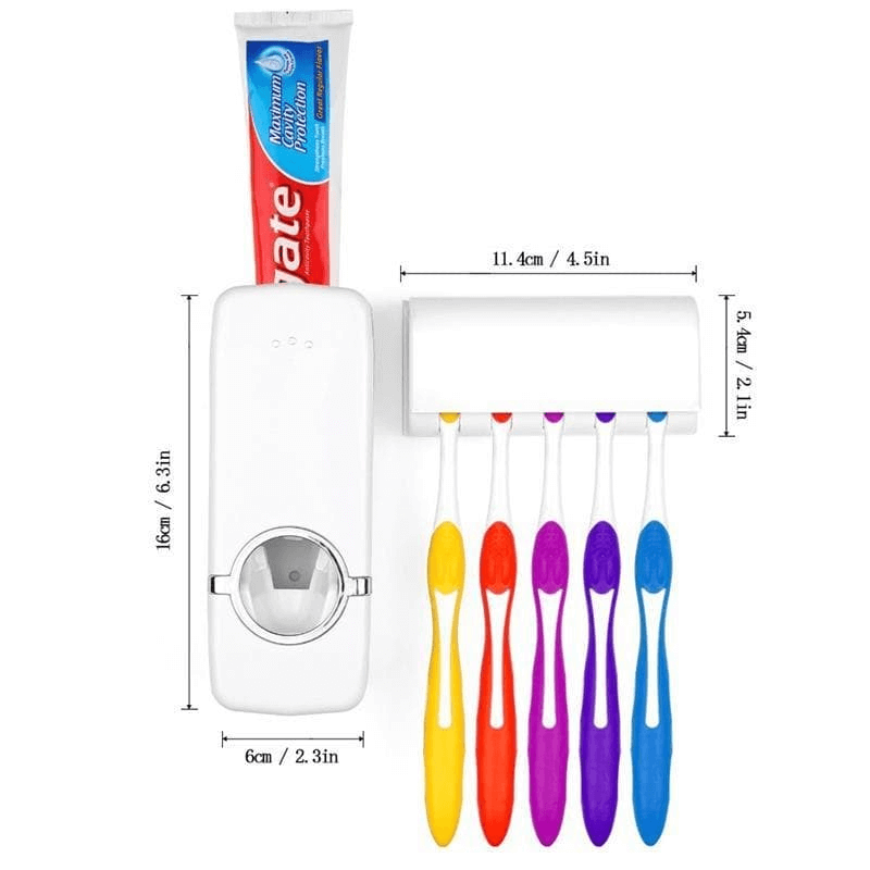Automatic toothpaste dispenser with tooth brush holder