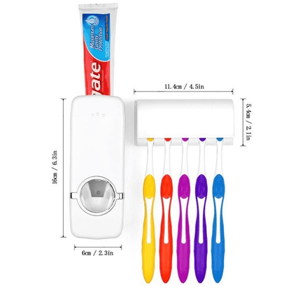 Automatic toothpaste dispenser with tooth brush holder