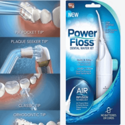 Power floss - air powered dental water jet