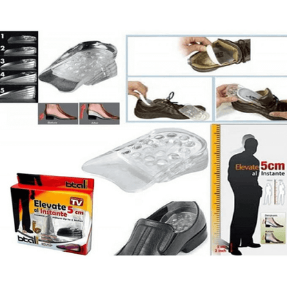 Height increasing silicone insoles elevate 5cm al instante