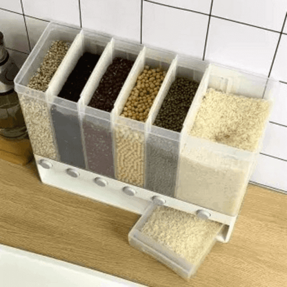 Wall mounted kitchen rice and cereal dispenser