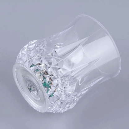 Led flashing liquid activated light up glass