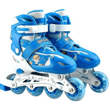 Adjustable skate shoes with helmet knee brace