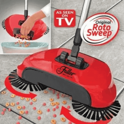 Cordless hard floor manual roto sweeper