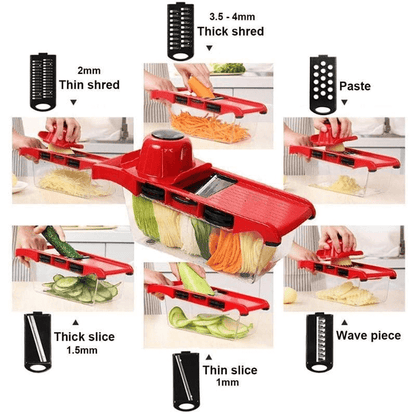 Vegetable cutter slicer grater chopper six interchangeable blades