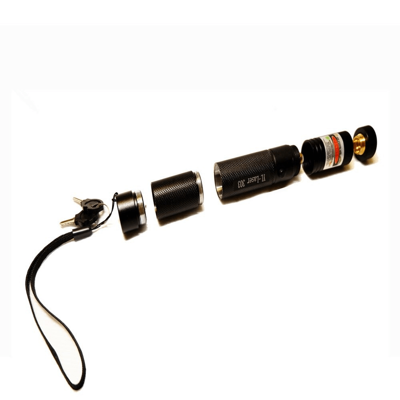 Green laser pointer pen with safety lock key