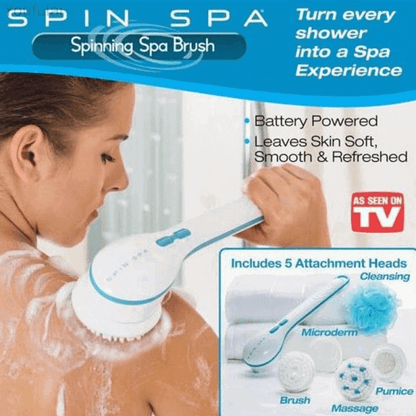 Electric shower brush 5 in 1 spin spa bath scrubber