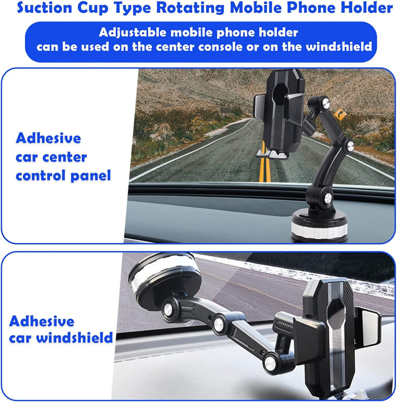 Suction cup 360 rotatable car phone holder for dasboard