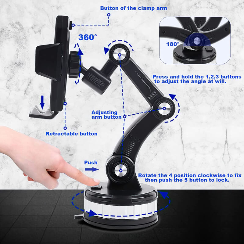 Suction cup 360 rotatable car phone holder for dasboard