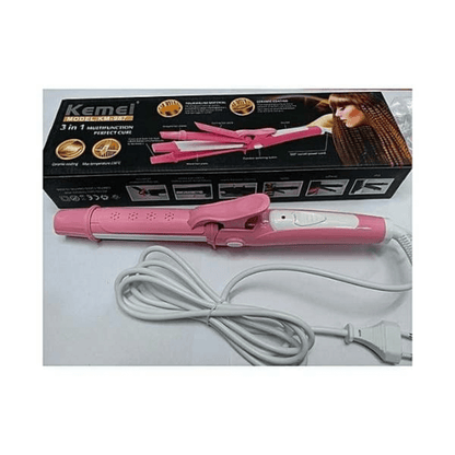 Kemei 3 in 1 hair straightener curler crimper km-987