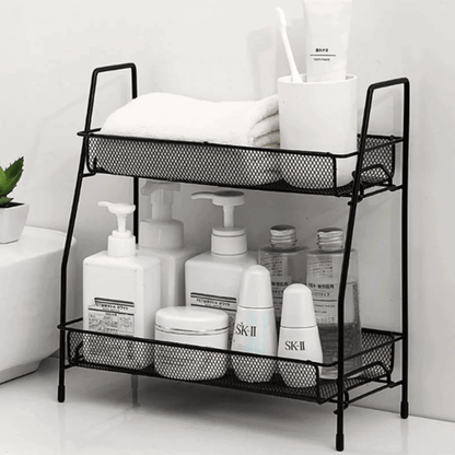 double layer iron rack kitchen and bathroom organizer