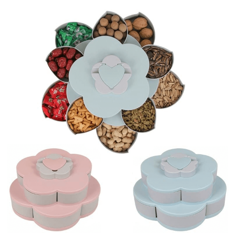 double-layer flower snacks container with mobile holder