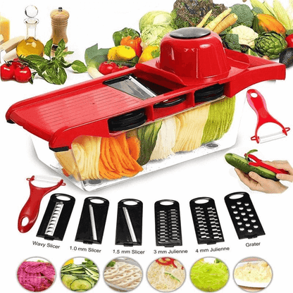 Vegetable cutter slicer grater chopper six interchangeable blades