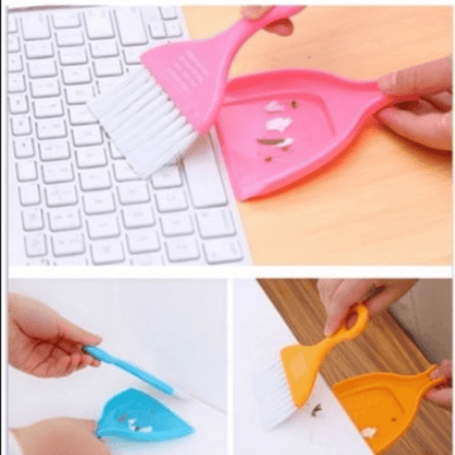 Mini dust pan cleaning brush for car keyboard