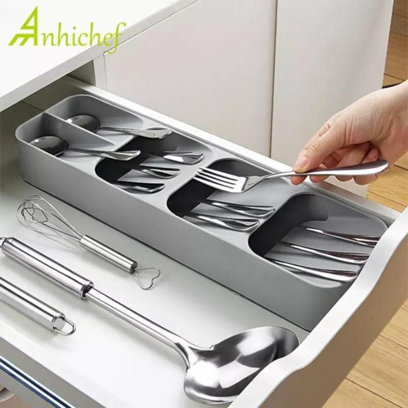 Drawer cutlery organizer tray kitchen storage spoon cutlery box