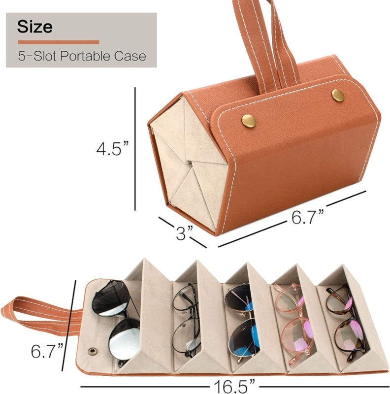 Leather sun glasses organizer
