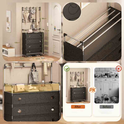 Dust Proof Multifunctional Coat and Shoes Rack