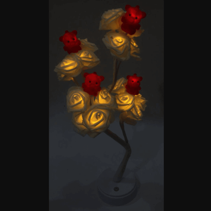 Bear flower lamp tree decorative night light