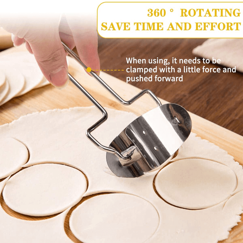 Large dumpling dough circle roller cutter