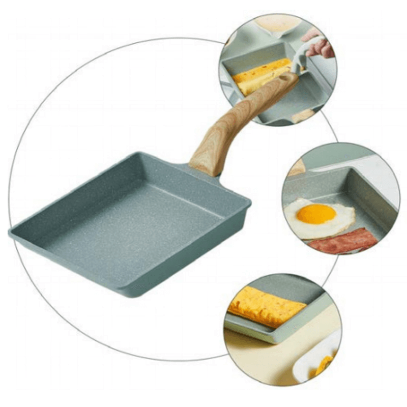 Nonstick stone square flat frying pan