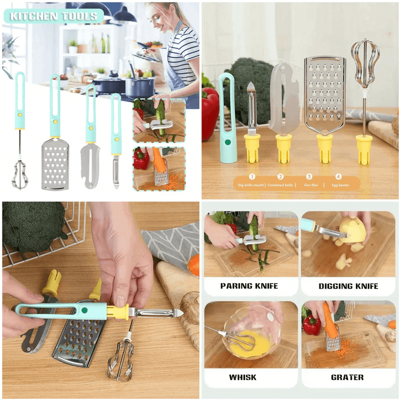 Stainless steel 4 in 1 kitchen tools set