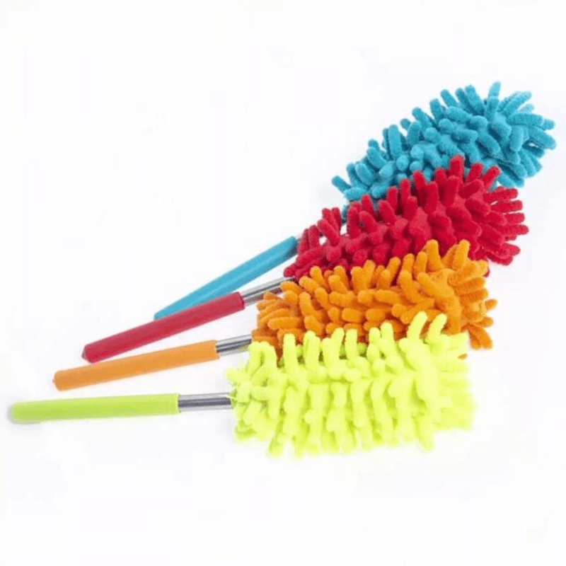 Extendable soft microfiber dusting brush