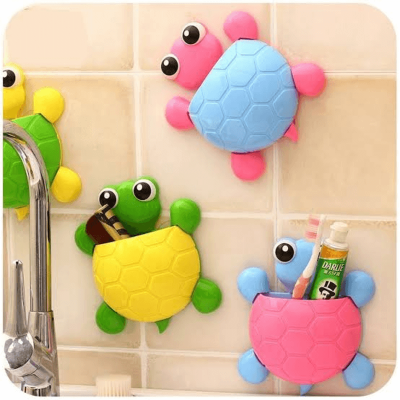 2 pcs cute turtle tooth brush holder