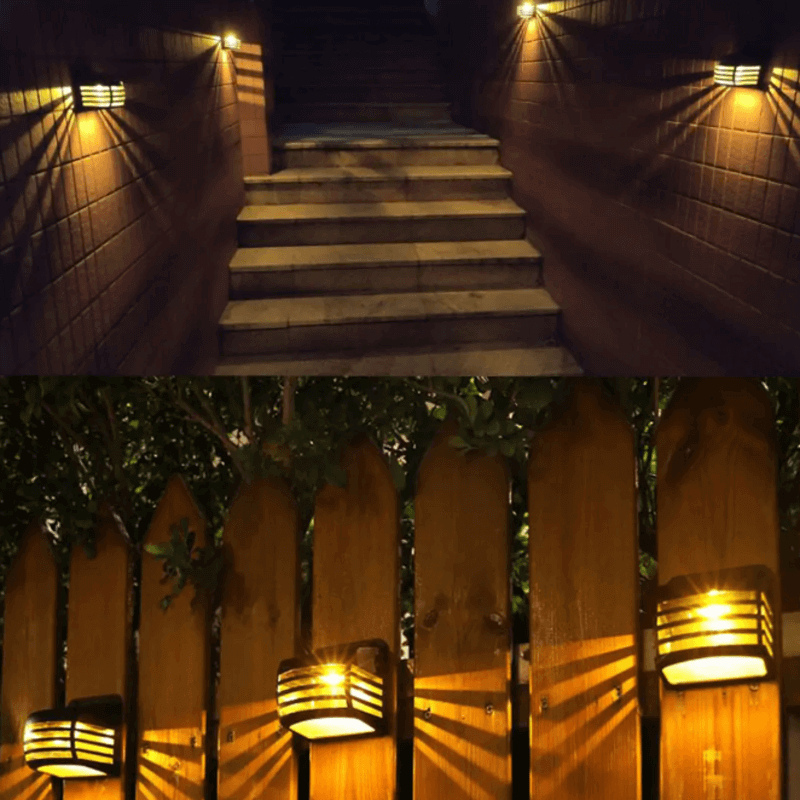 Solar powered outdoor wall light black