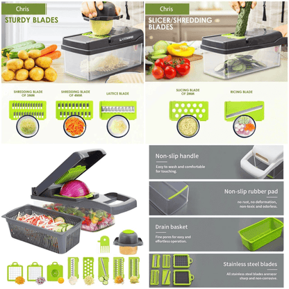 12 in 1 vegetable cutter slicer grater chopper 