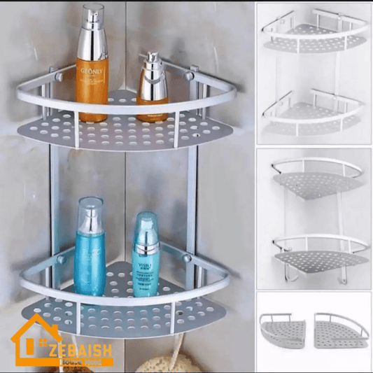 2 tier aluminum corner rack wall mounted