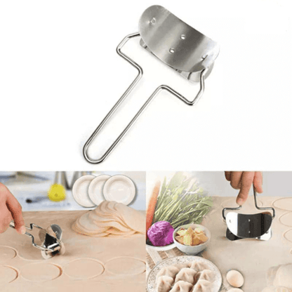 Large dumpling dough circle roller cutter
