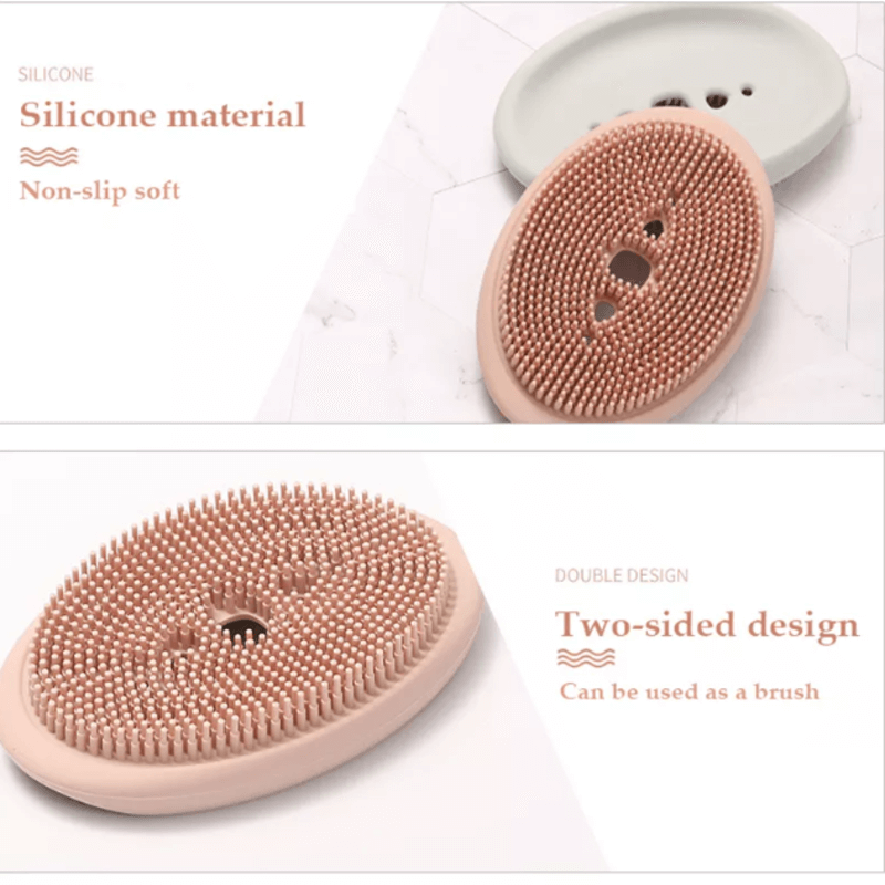 3 pcs 2 in 1 silicone cleaning brush and caddy
