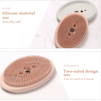 3 pcs 2 in 1 silicone cleaning brush and caddy
