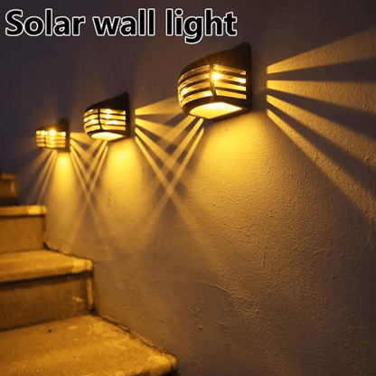 Solar powered outdoor wall light black